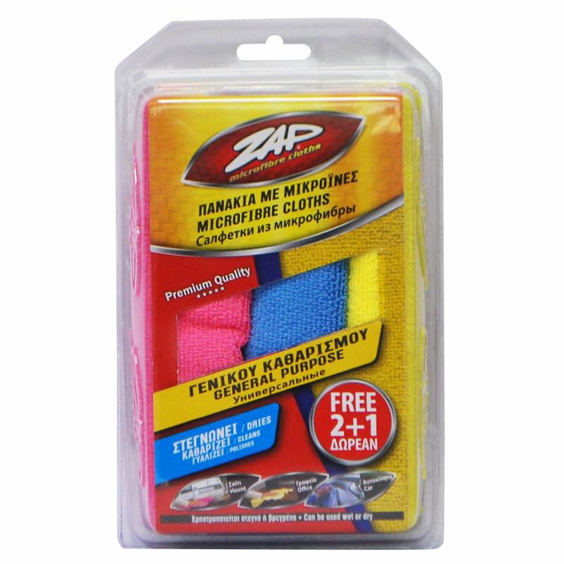 Zap Microfiber 2+1 Πανία Γενικού Καθαρισμού 38X38 CM